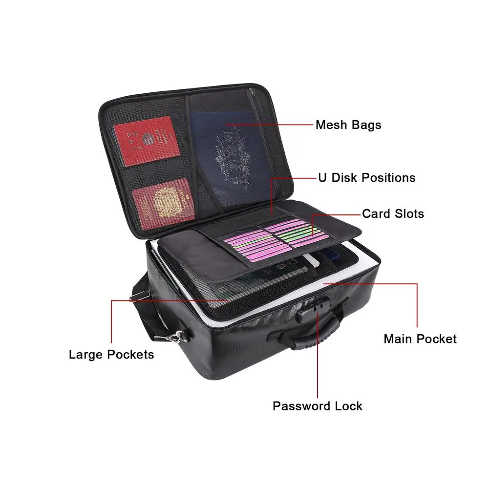 Hot Sale Office Supplies Fireproof Document Bag Envelope File Bag Cash Pouch Valuables Money Bag for Teacher Supplies