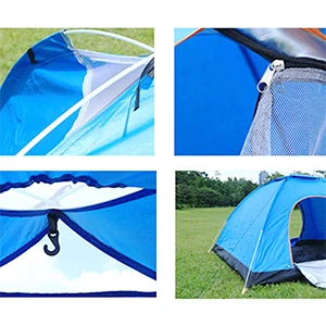 Outdoor Single & Double Layer Camping Tent Waterproof Polyester Beach Shade for Hiking-4 Person Capacity for Summer