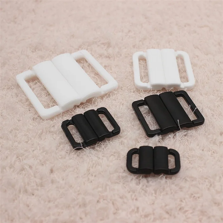 Reusable Underwear Accessories Plastic Front Buckle Black White Nylon Bra Clip