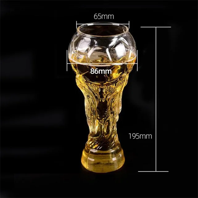 Hot Selling 450ml Creative Trophy Shaped Drinking Glass Football Beer Glass Mug