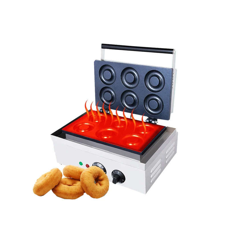 Automatic Non-Stick Fast Heating Homemade Snack Donut Maker 6Pcs Mini Mochi Donut Machine