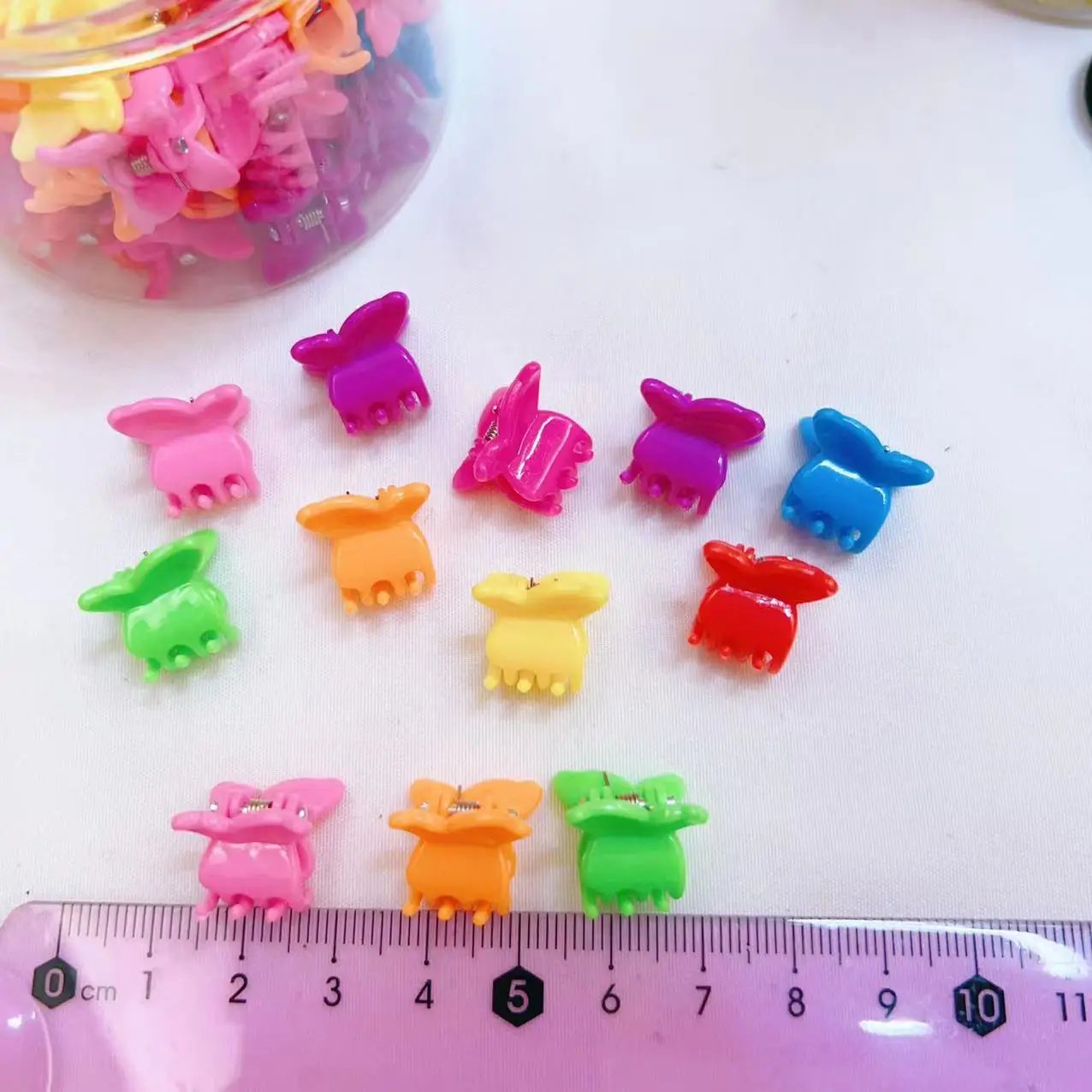 Hot Selling Sweet Women Girls Hair Accessories Gift Clear mini hawaii flowers hair clips Mini glitter flower hair Claw