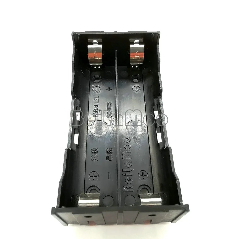 Dual 18650 two cells box with PC Board Pins  1865 batt holder battery case