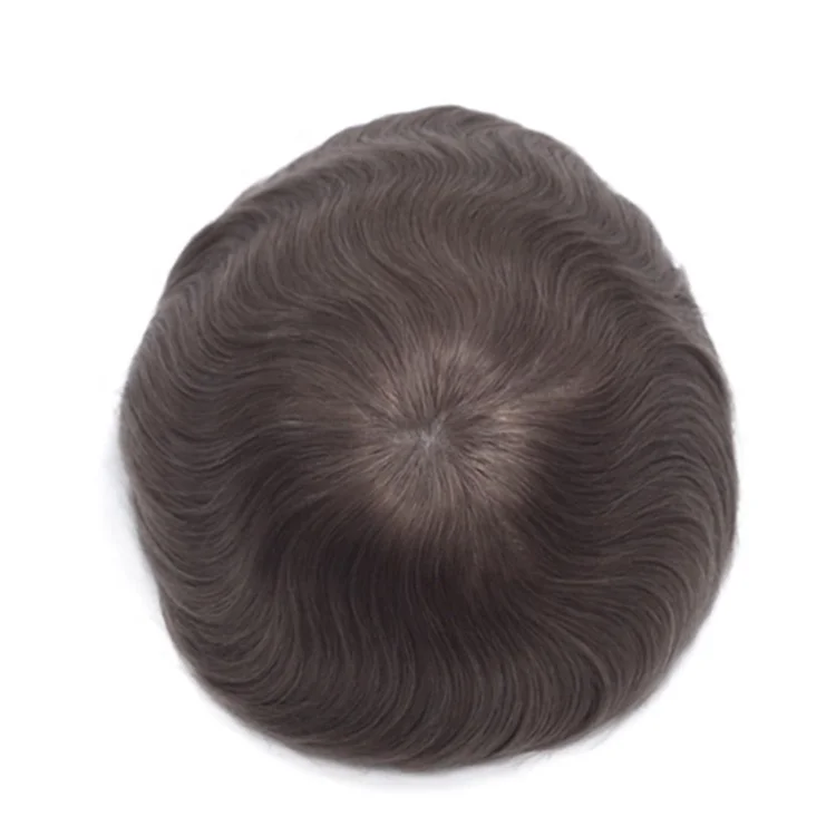 super thin 0.06mm sink PU stock 8x10 6inch Indian Remy real human hair toupee