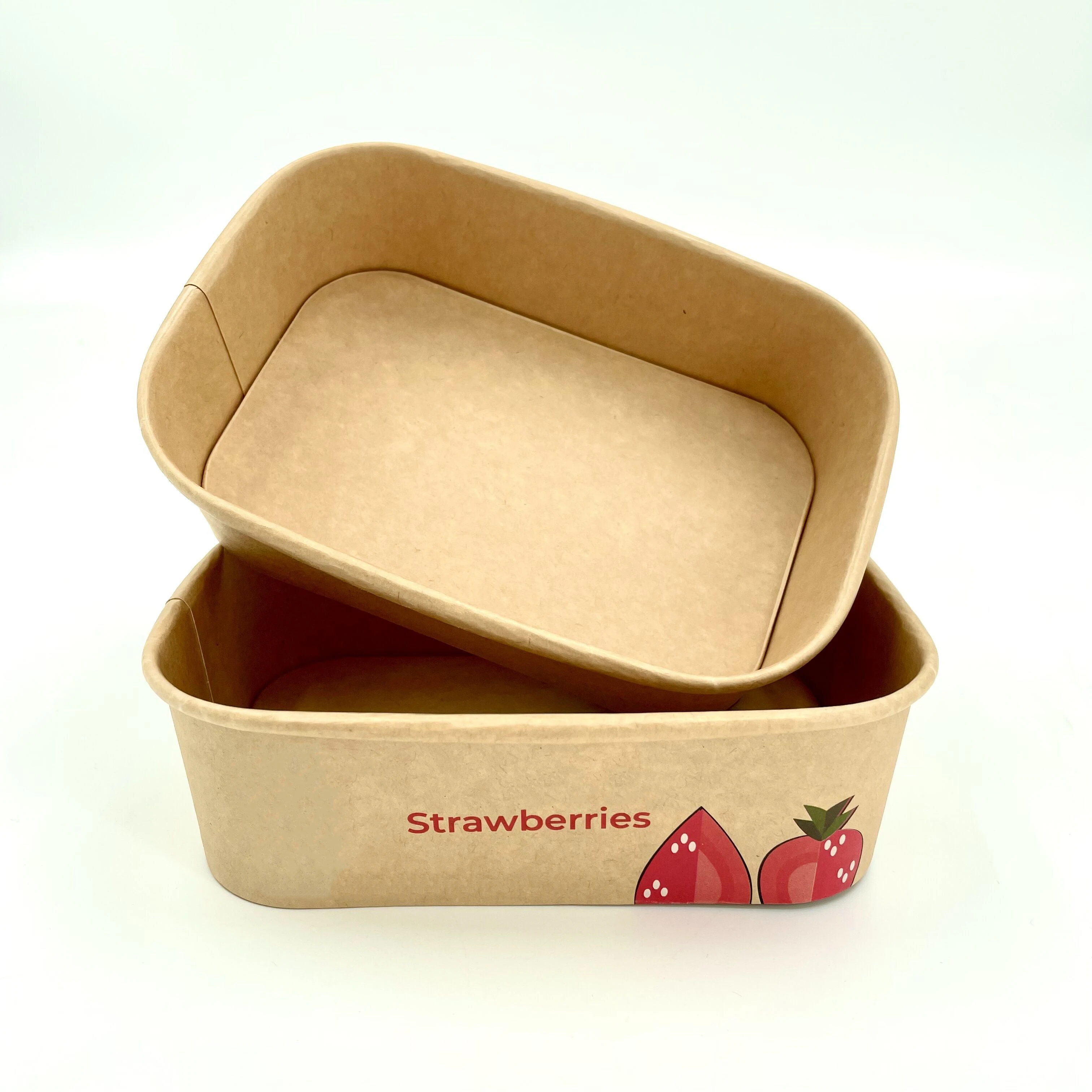 take away disposable container craft rectangular food box with paper/PP lid