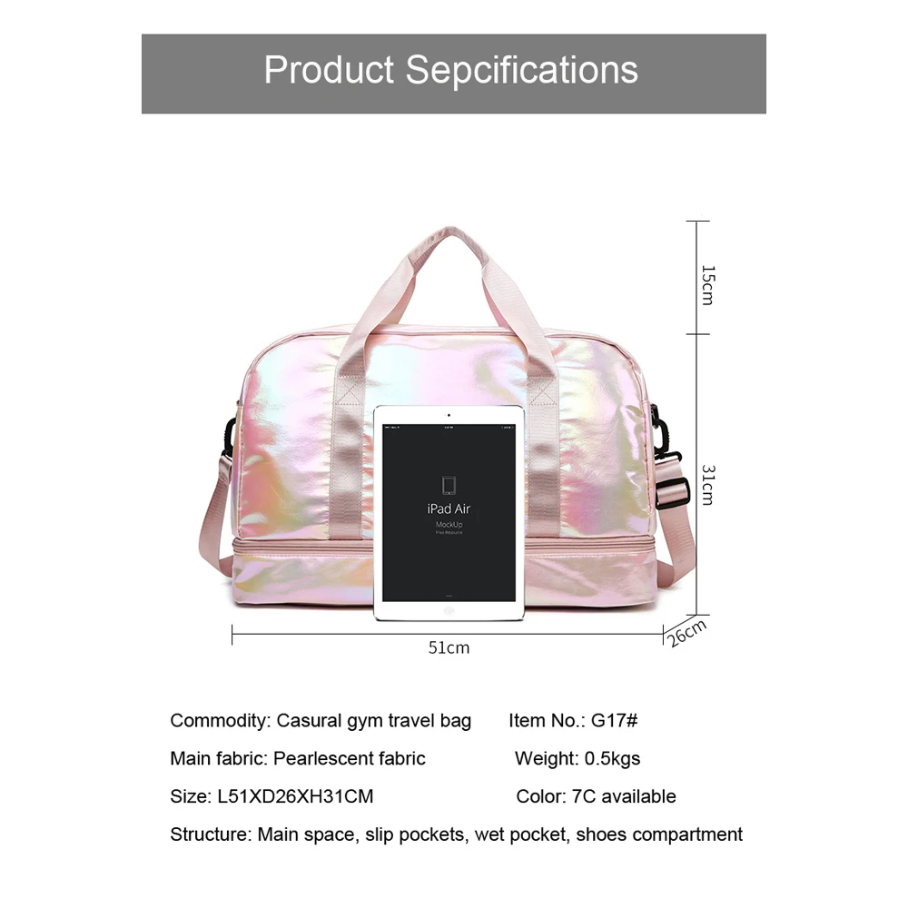 wholesale oxford double bottom Waterproof Sports pink outdoor Travel tote duffel zipper gym training team fitness bag sack