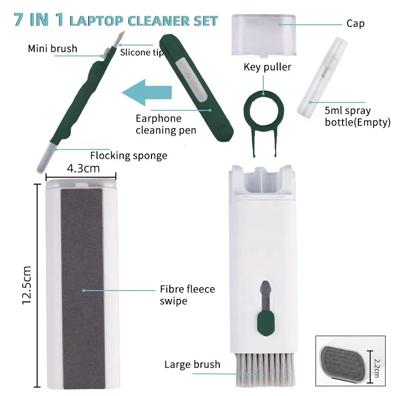 USLION 7-in-1 Computer Keyboard Cleaner Brush Kit Earphone Cleaning Pen Headset Cleaning Tool Keycaps Puller