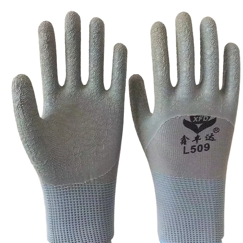 Gardening protection agricultural construction latex wrinkle anti-skid wear-resistant low-temperature  machinery work gloves