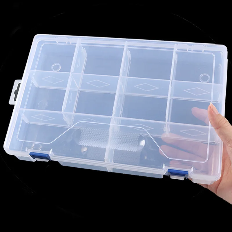 Large 10 grid transparent removable PP storage box plastic parts box Lego building block jewelry tool storage box