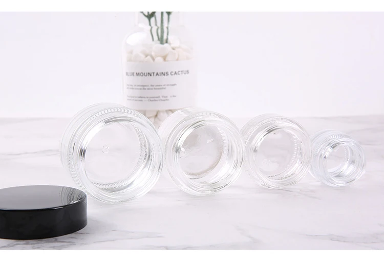 Wholesale Small Round Cosmetic Jars 5 Gram 5ml with Black Lids