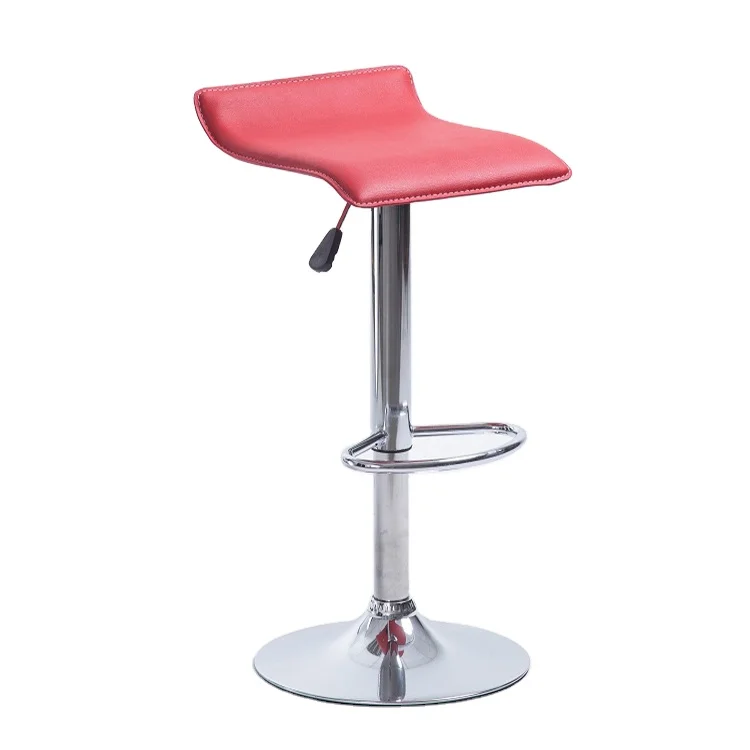 Modern PVC Fabric Stainless Steel Swivel High Chair Metal Bar Stool Kitchen Commercial Bar Stool Chair