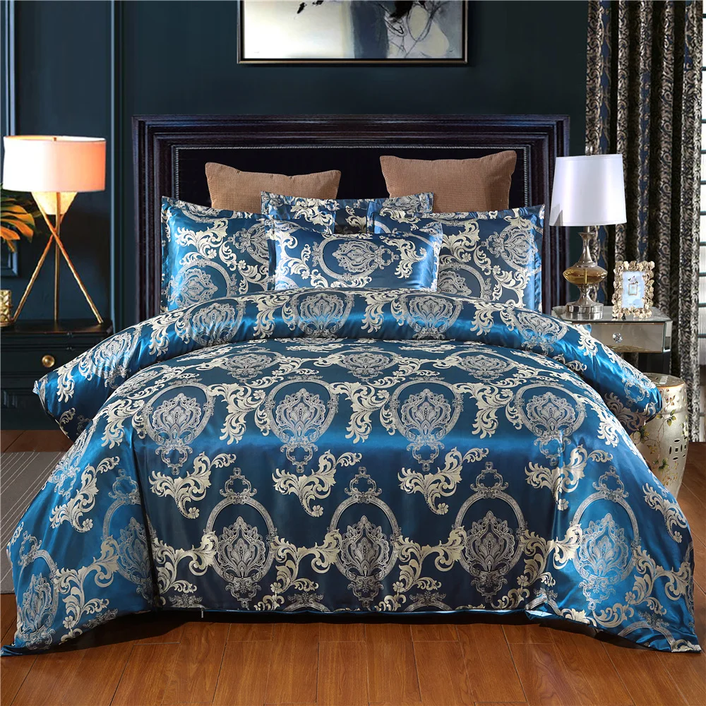 2Pcs/3PcsLuxury Satin Jacquard 100% Cotton Bedding Sheet Set For All Seasons Comforter Bedding Set