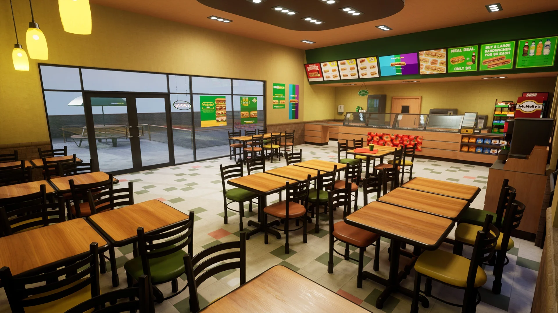 Sandwich restaurant design fast food restaurant 3D design kitchen equipment KFC equipment