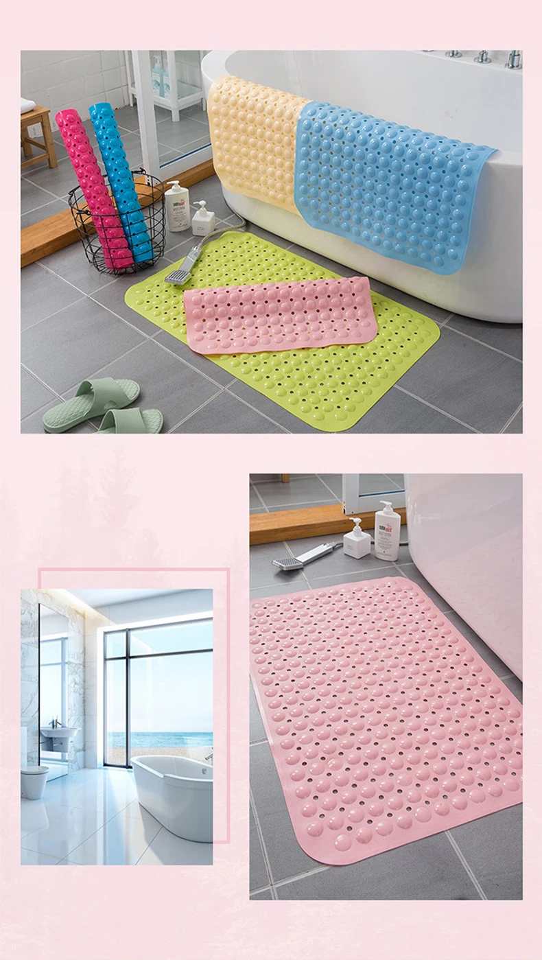 Washable PVC waterproof drops oval foot massage Suction Cup Mat bathtub anti slip pvc bath mat