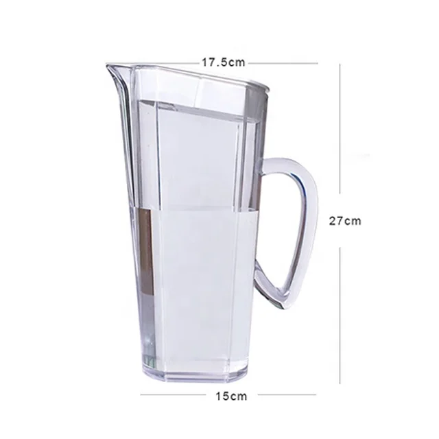 Custom Logo 71.4OZ Jug Food Grade Plastic Juice Jug Cold Drink Jar 2L Pitcher Acrylic Water Tea Milk Jug With Handle With Lid