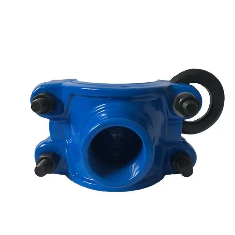 2024 PVC pipe thread branch ductile iron pipe saddle tee with pipe clamp thread branch