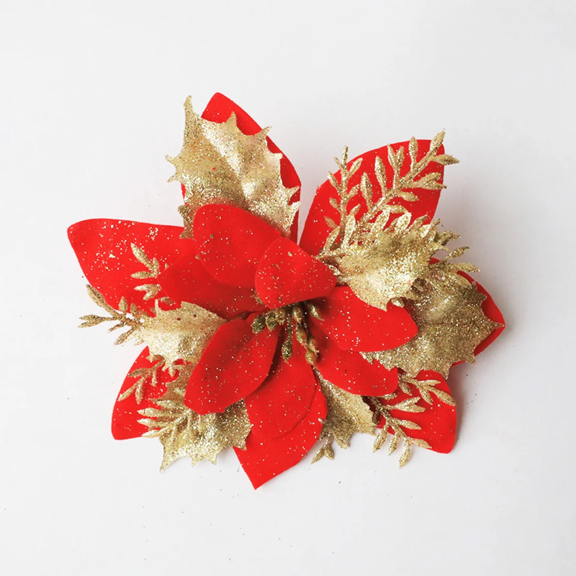 Artificial Gold Silver Red Blue three-layer plastic flower three-dimensional Christmas Wreath Christmas tree decoration