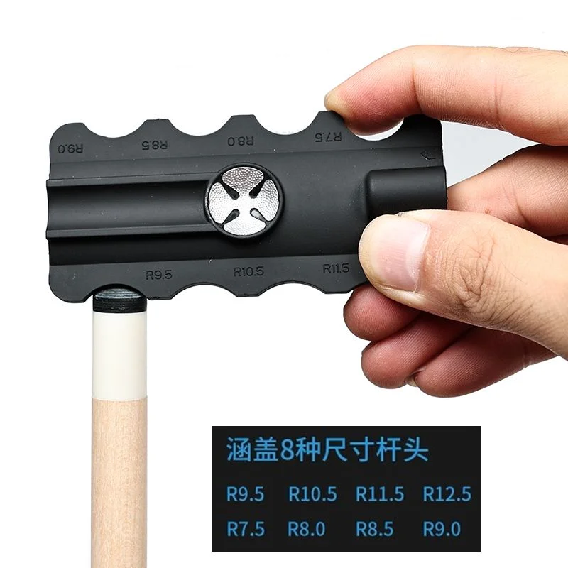 4in1 functional Cue Tip Scuffer+comparison Tools Black aluminum alloy Billiards Pool Carom Cue Magig repairer tools