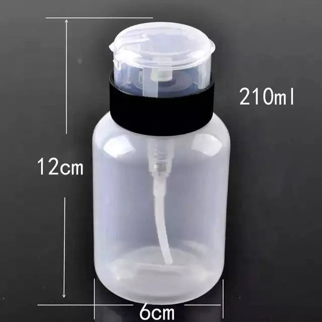 Push Down Empty Lockable Pump Dispenser Bottle for Nail Polish and Makeup Remover