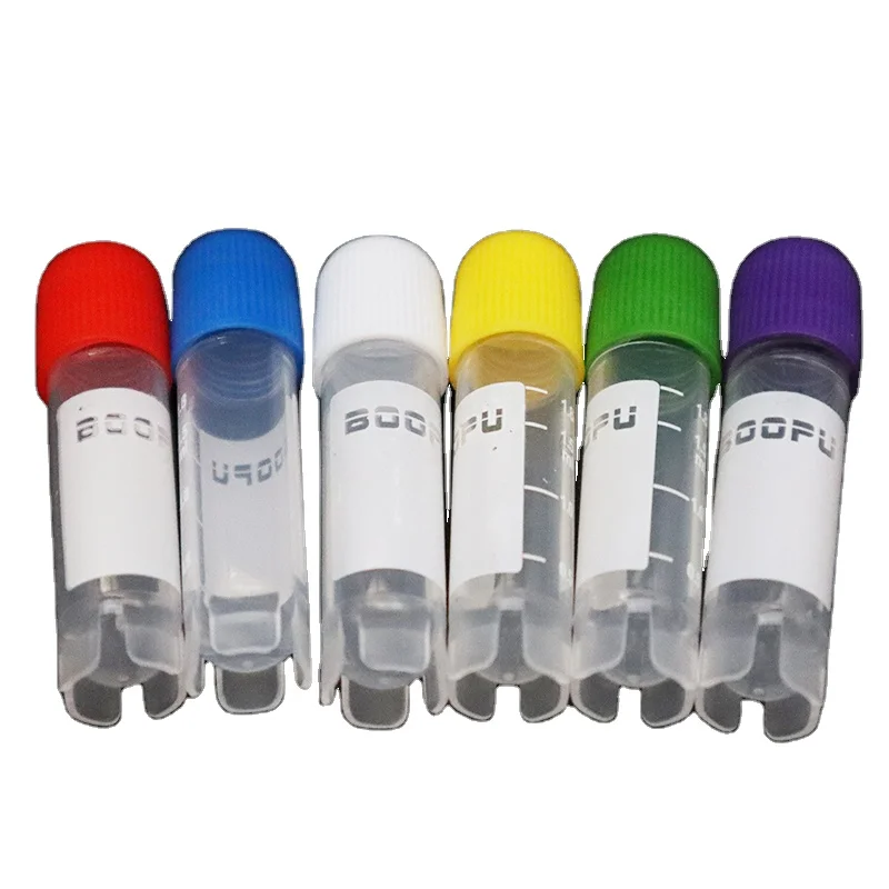 Flat Bottom Clear Sample Vial Container Graduated inner lid plastic medical cryogenic tubes