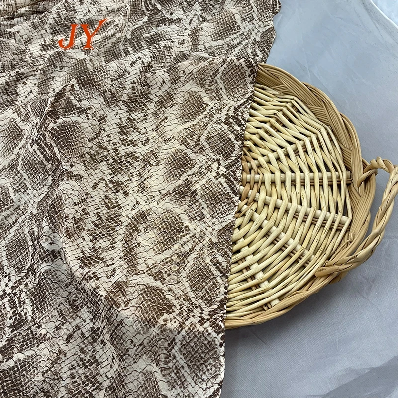 WF081 Wholesale custom digital print cheap  snakeskin Print Silk Chiffon Fabric SMALL MOQ
