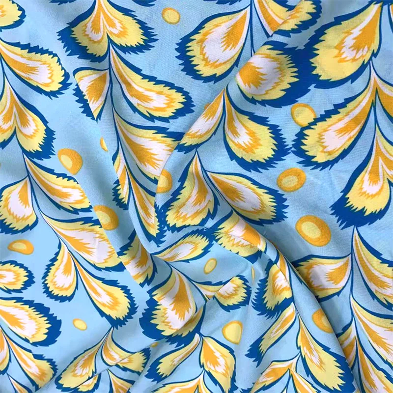 Custom design 100% poly colorful soft printed chiffon jacquard fabric for dress