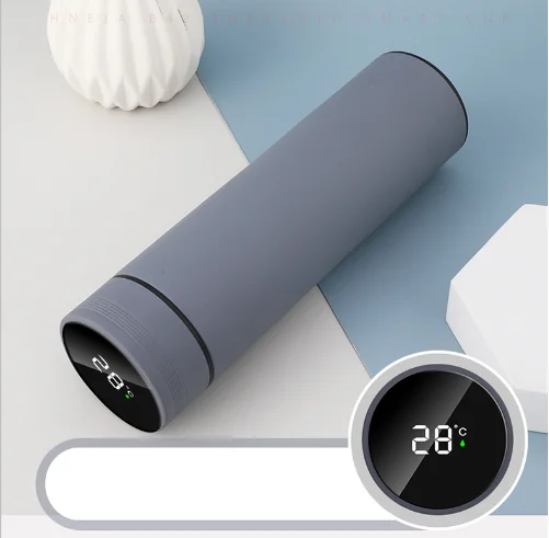 OEM Intelligent 500ml LED temperature display stainless steel water bottle smart insulated cups