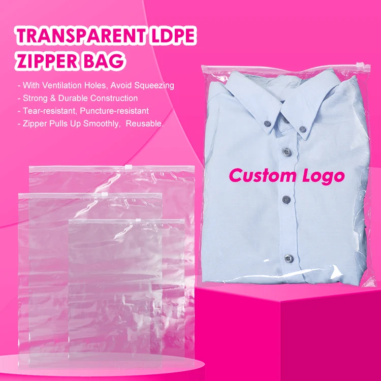Plastic Products From China Ziplock Bag Clear Zipper Zip Lock Eco Friendly Packaging Clothes Custom Logo Plastic Bags