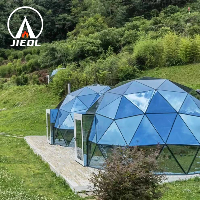 ECO Solar Powered Geodesic Glass Dome Tent for Outdoor Event and Glamping Hotel