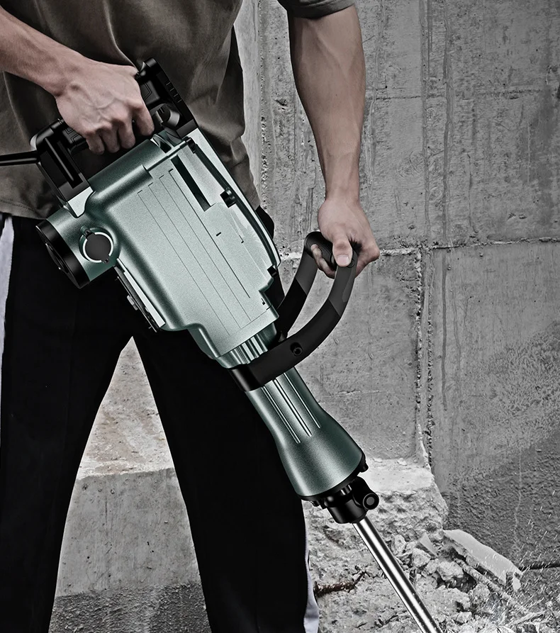 220V Heavy Duty Jack Hammer Electric Pick 1600W High Power Concrete Breakers Rotary Demolition Drill