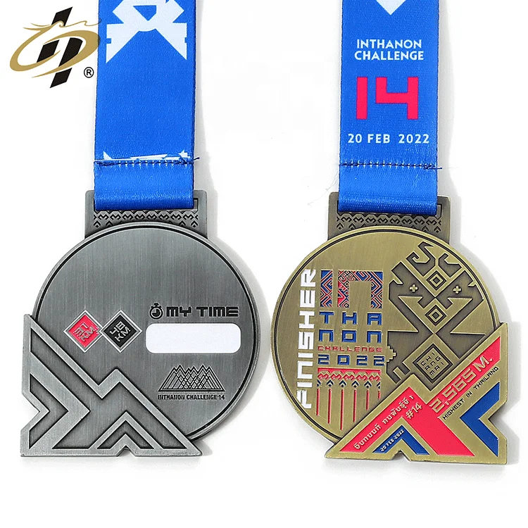 Shuanghua Factory Made Cheap Zinc Alloy Medals Custom Marathon Medal Sports Running Finisher Metal Medals With Ribbon
