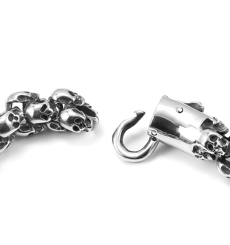 2022 Bulk Wholesale China Manufacturer Vendor Stainless Steel Skull Bead Men Bracelet
