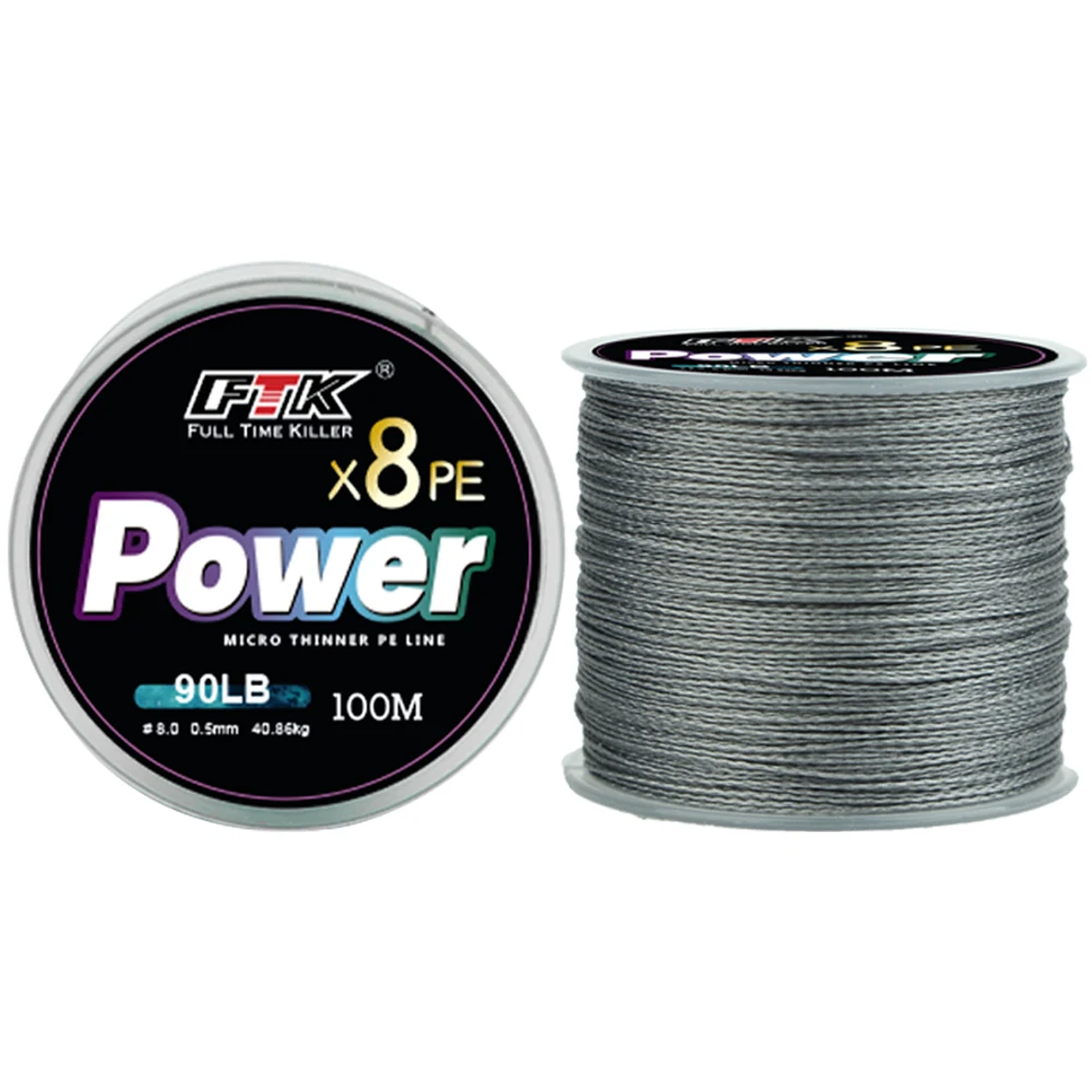 FTK New Arrival Ready ship Customized High Quality 120M 8 Strands PE Fishing Wire 8X Braided Fishing Line Fishing