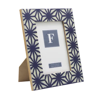 Innovative design bone inlay style white and blue photo picture frame for gift home office decoration