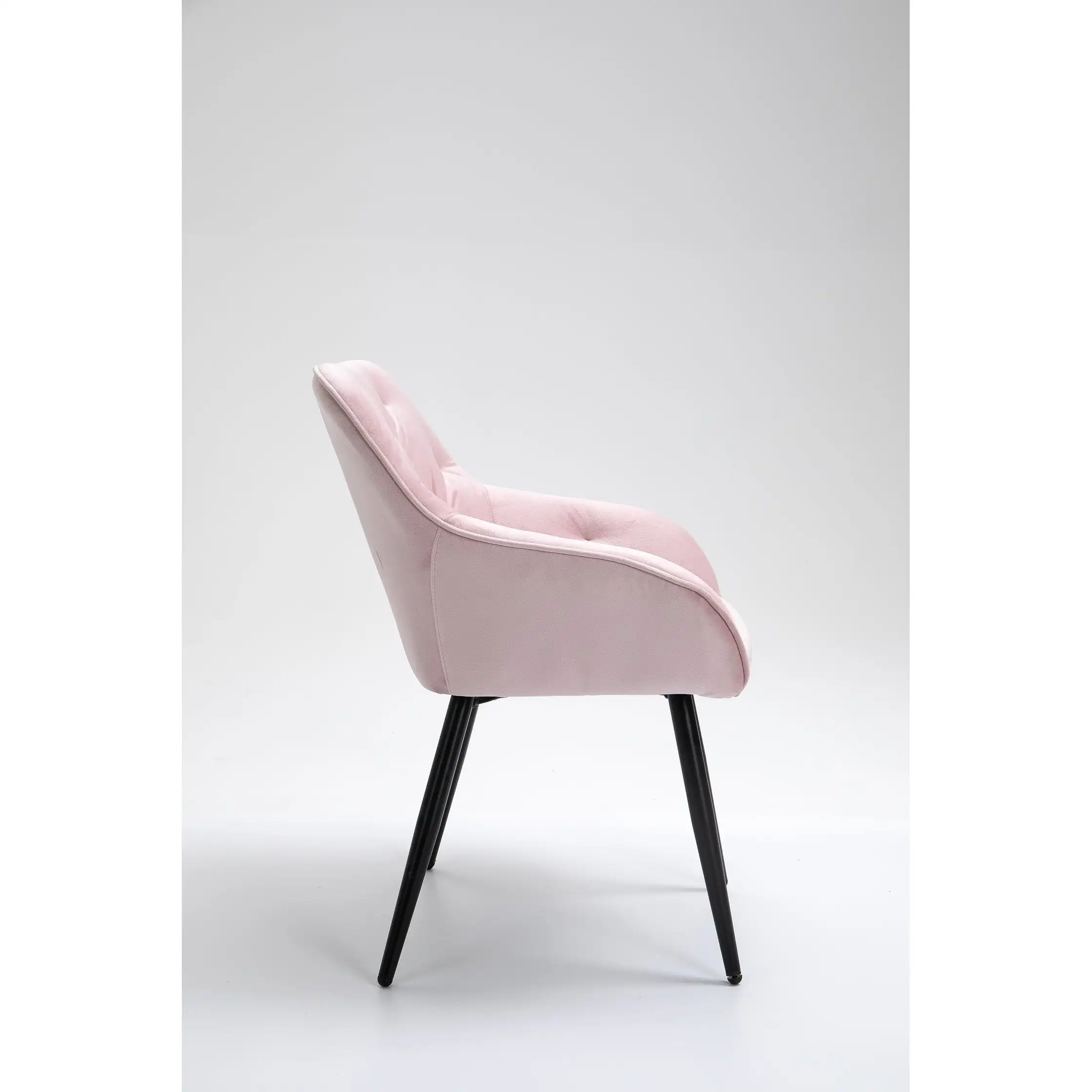 
Top quality indian free sample Nordic Fabric Dining Room Chairs With Black Powder Coating Metal Legs 