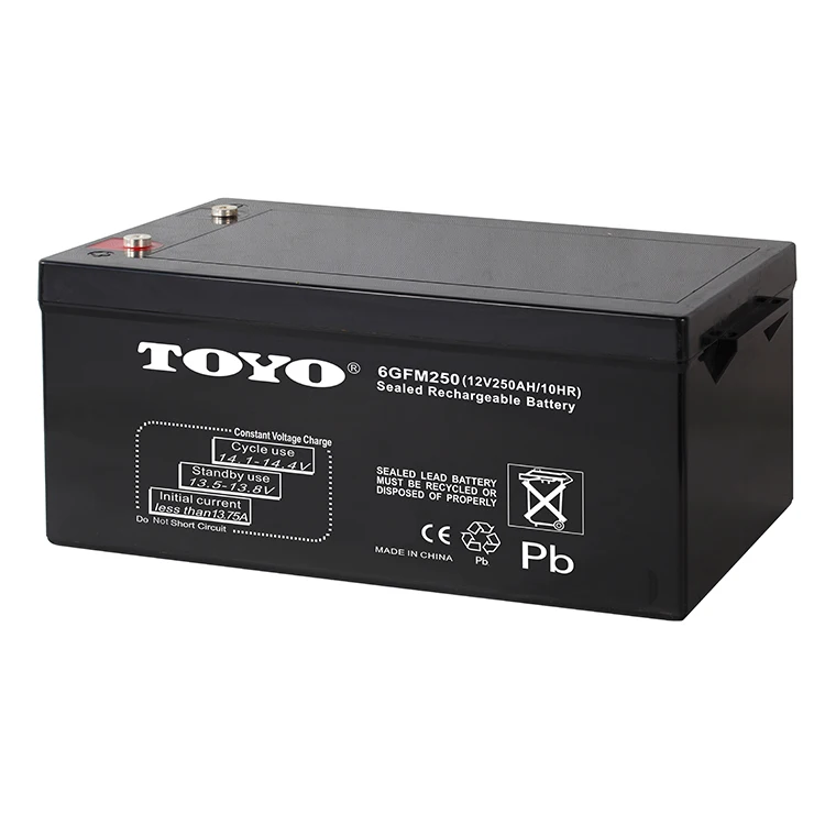 TOYO 2024 Maintenance Free SMF Battery 12V 250AH Solar Inverter Battery Rechargeable Sealed Lead Acid Battery