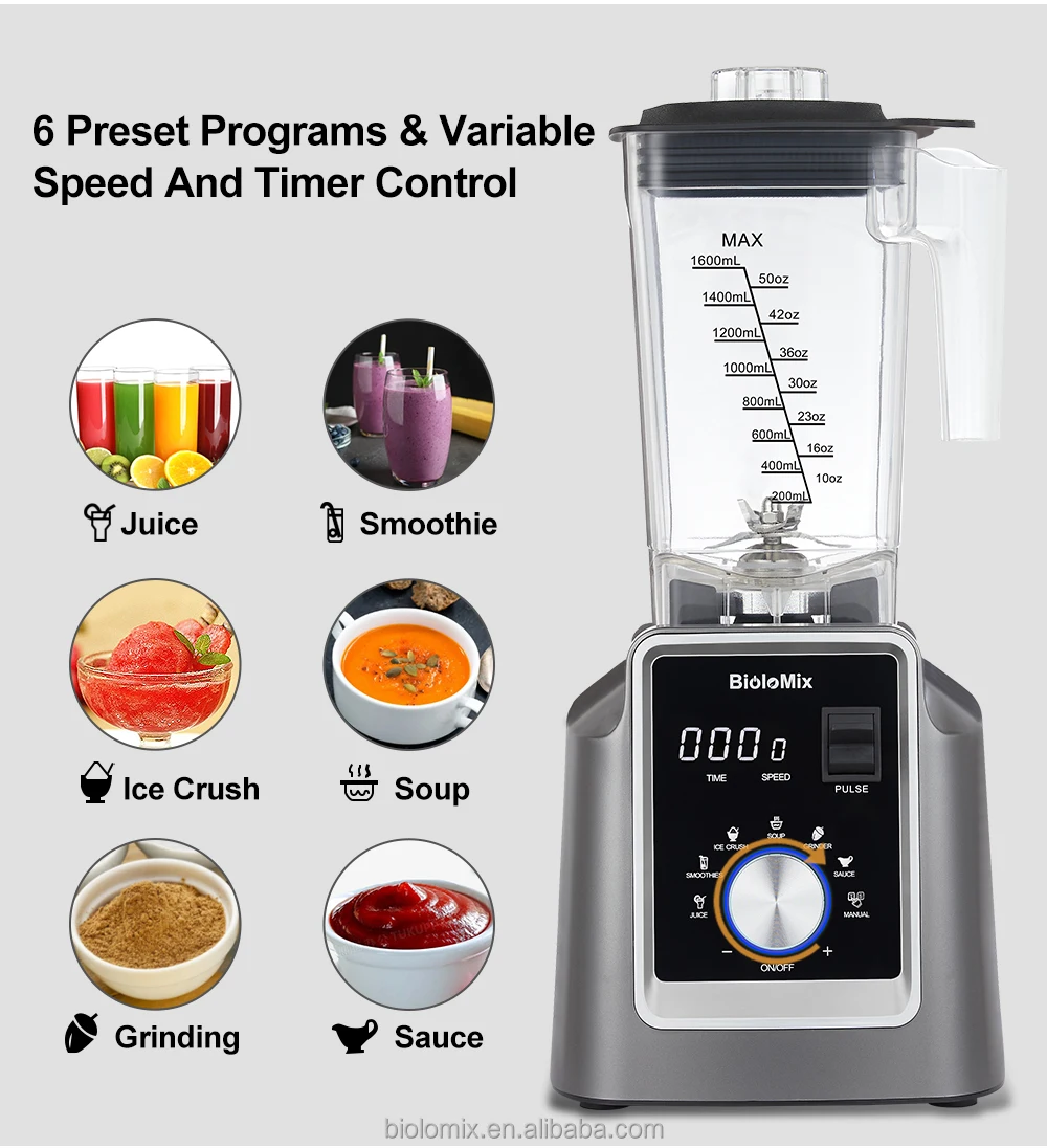 Best Countertop Professional Smoothie Blenders with 68oz Tritan Jug Timer Juicers Food Processors Smoothie Makers on sale