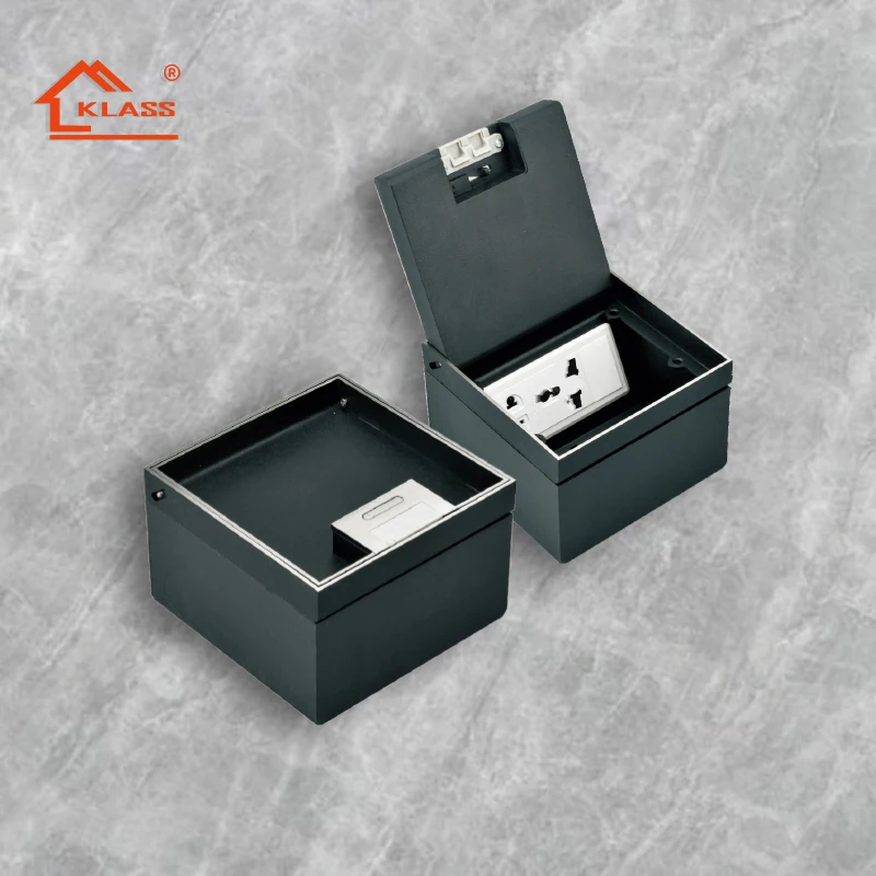 KLASS Stainless Steel Pop Up Floor Socket RJ45 / Electrical Power Ground Outlet Box With USB Data