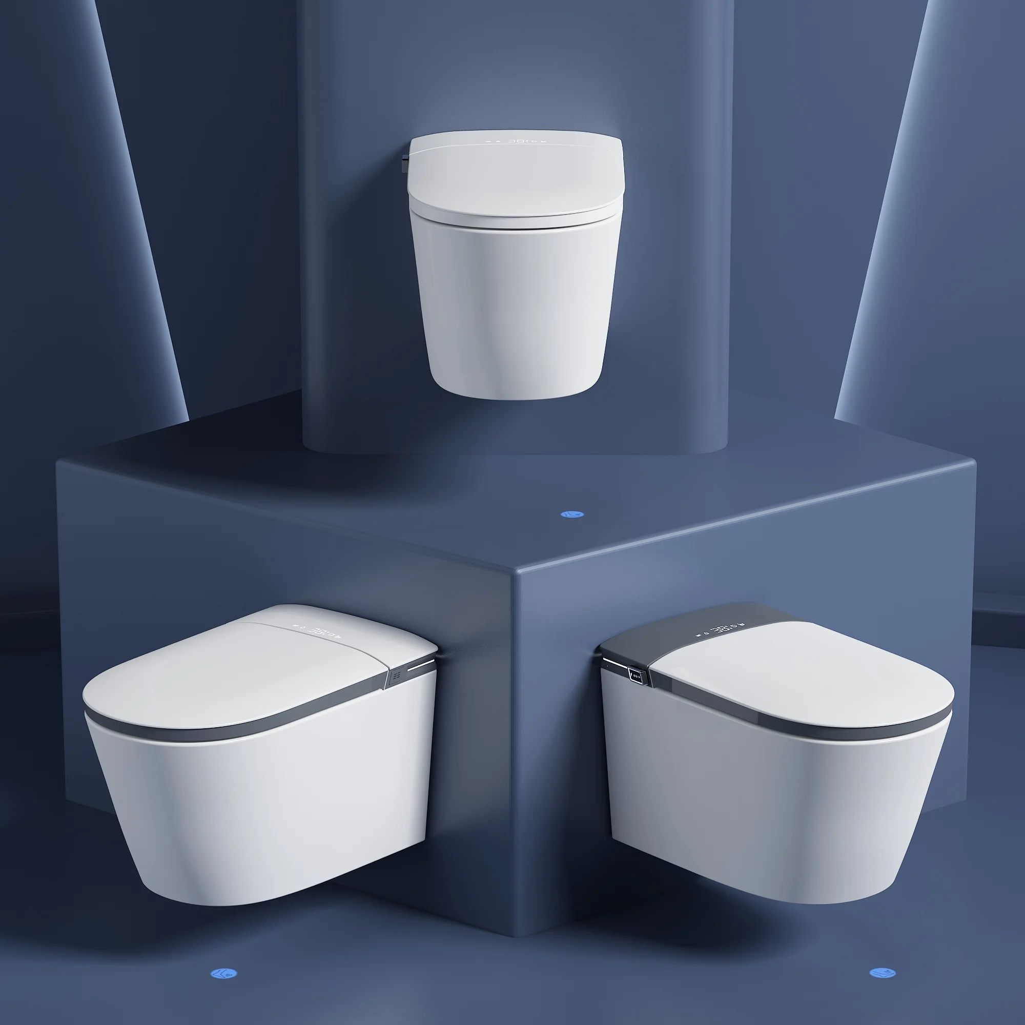 New Arrival Intelligent Wall Mounted Toilet Bowls Rimless Water Closet Wall Hung Smart Toilet Wc With Remote Control