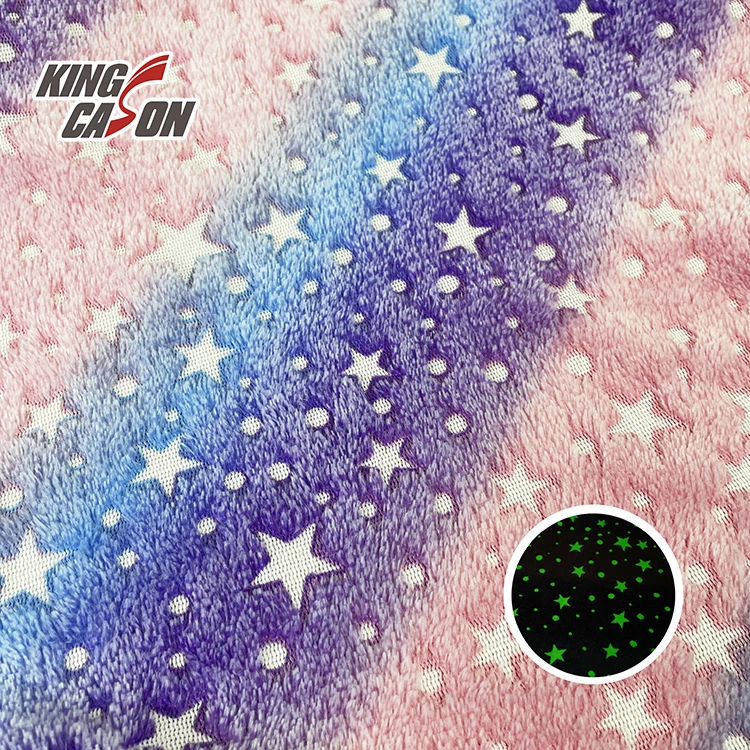 Kingcason Factory Direct Custom Pattern and Color Hot Selling Thick High Quality Glow In The Dark Fluorescent Blanket for Winter