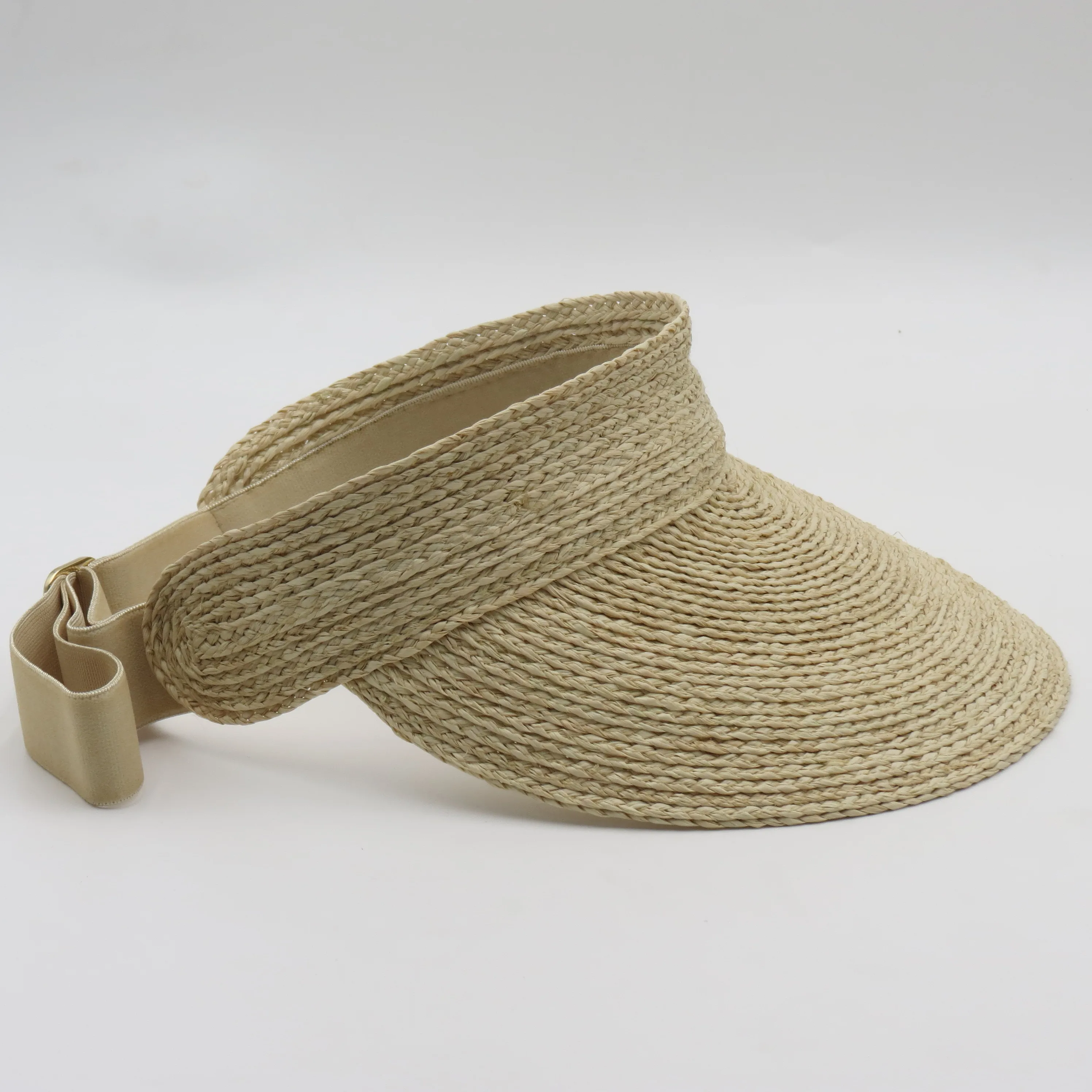 Wholesale Fashion Women Foldable Sun Beach Visor Hat Roll up Wide Brim Hat Paper Womens Raffia Straw Hat
