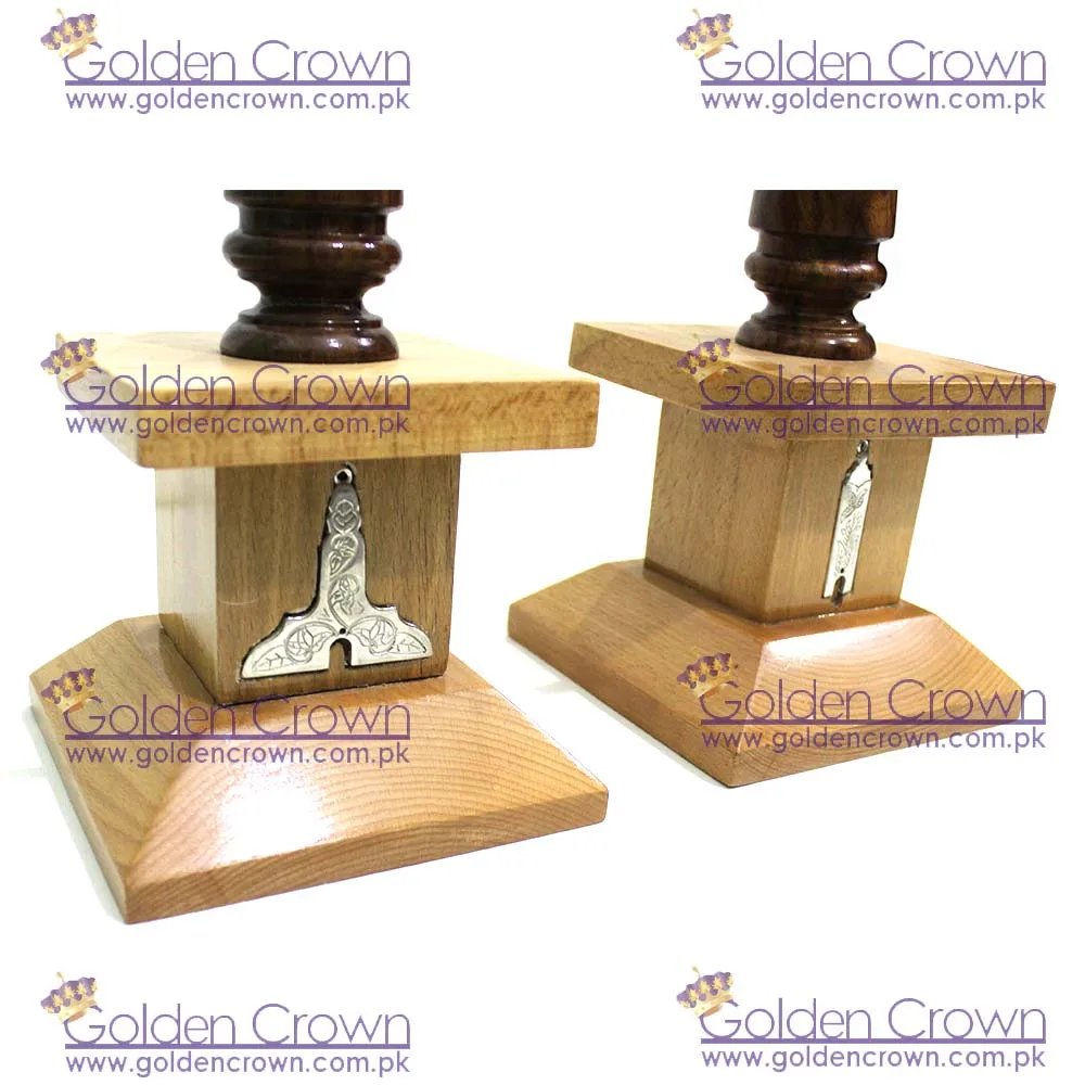 Masonic Wooden Column with Senior and Junior warden jewels | Masonic Column Supplier