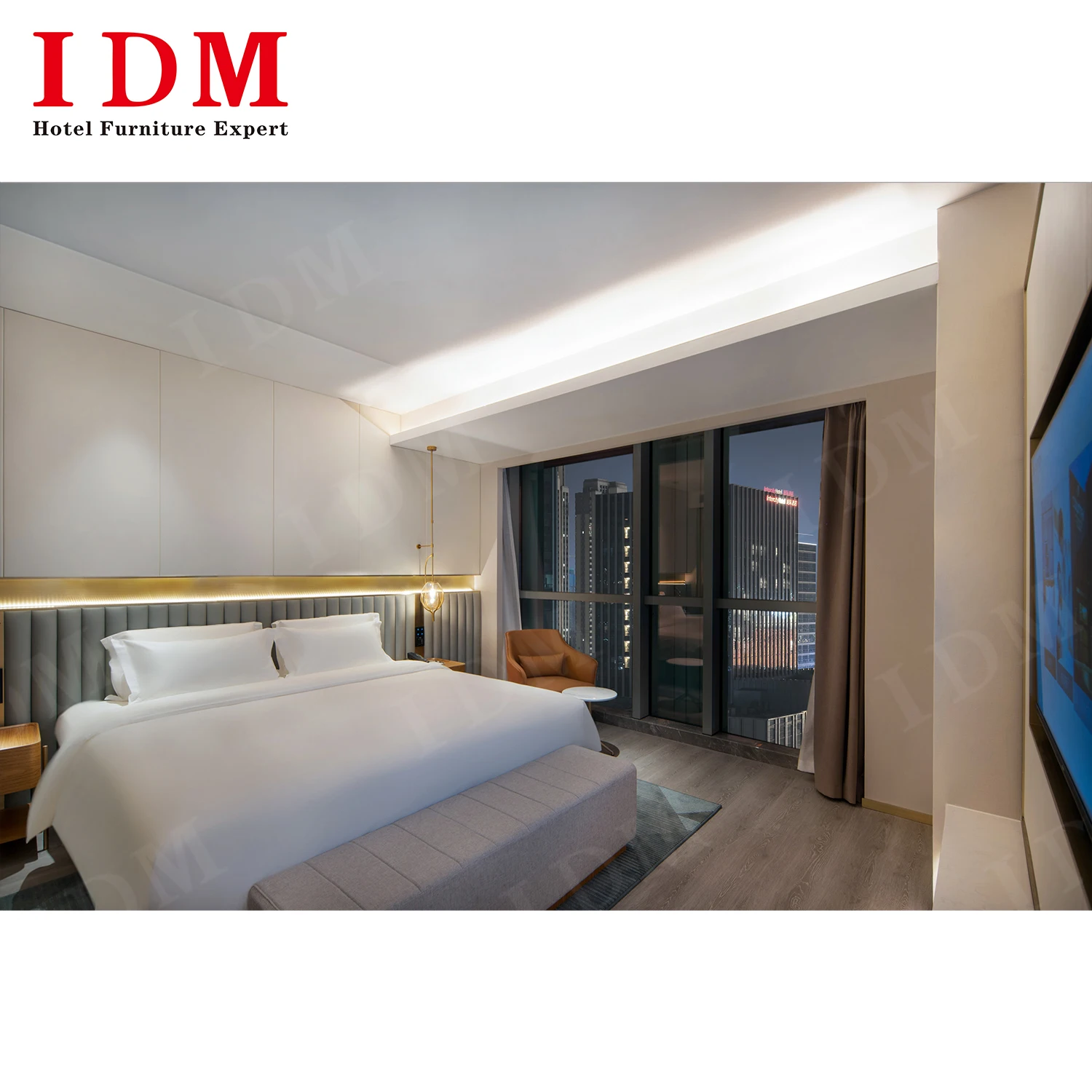 Hospitality Hotel Furniture Commercial 5 Star Modern Headboard Bedroom Sets