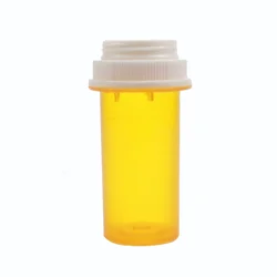 10dram Child resistant amber empty plastic 1 dram 20 dram thumb tab vial with child resistant cap