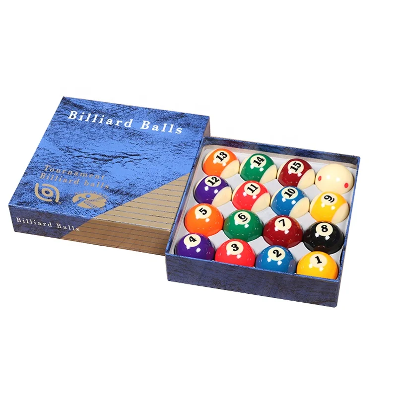 Premium Quality Blue Box Taiwan Crystal 2-1/4 inch  57.2mm Pool Billiard Ball Set For Sale