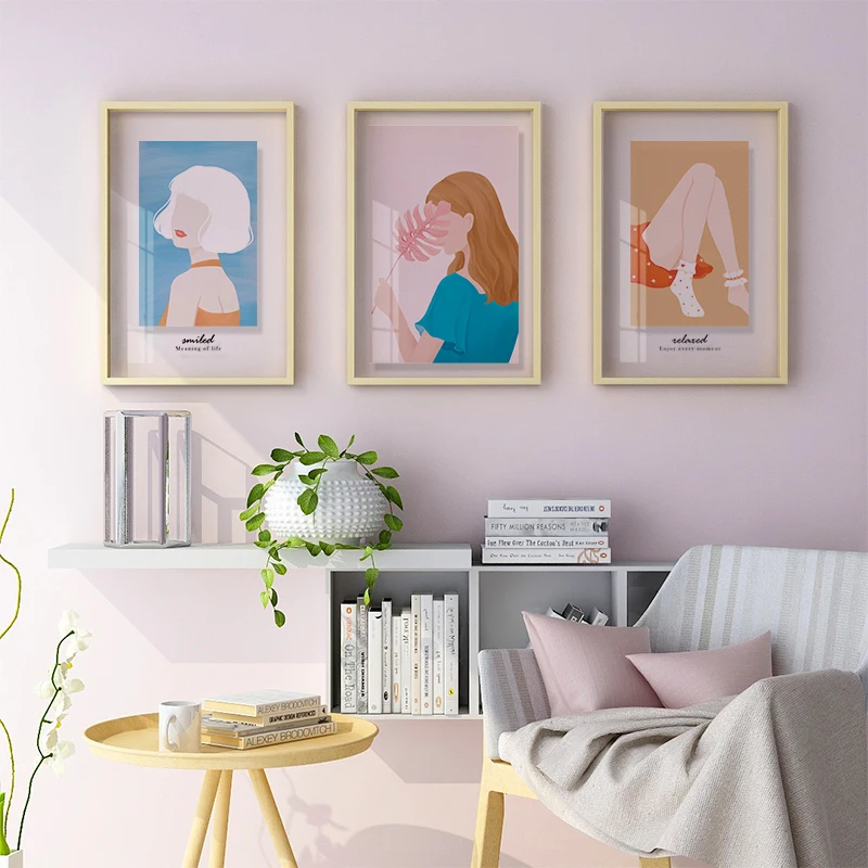 modern beautiful girl acrylic glass pictures wall art cartoon custom print decorative painting