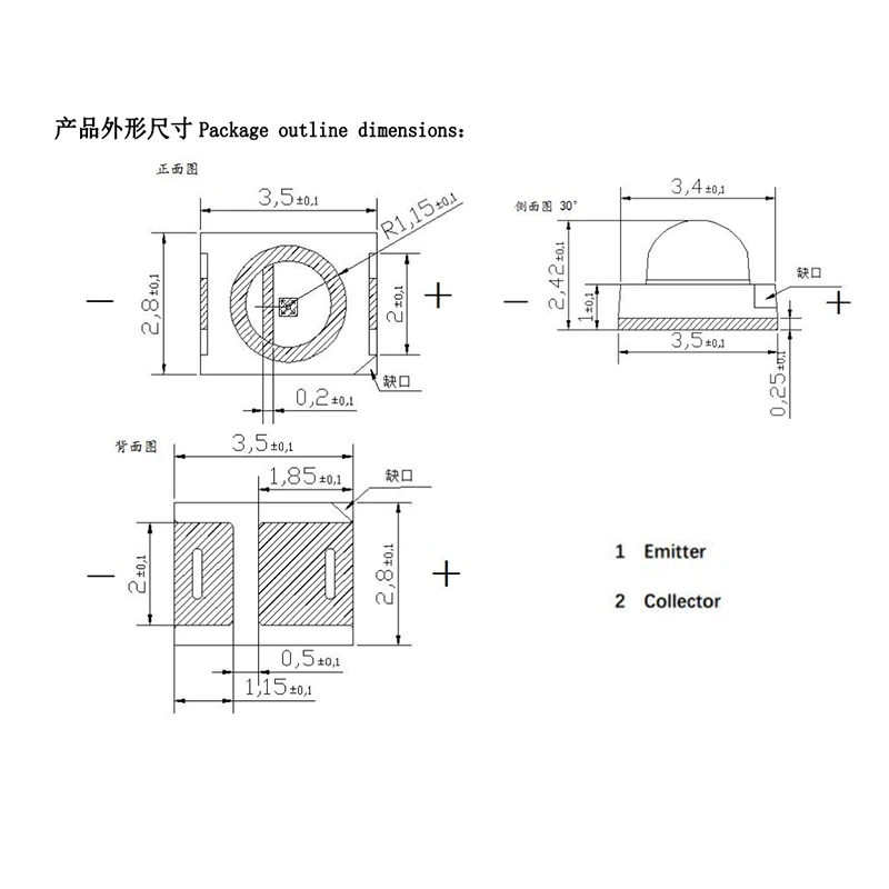 Customizable 0.2W 0.5W 2835 Far Red IR Light SMD LED Diode Dome Lens 620nm 660nm 740nm 850nm 940nm 950nm