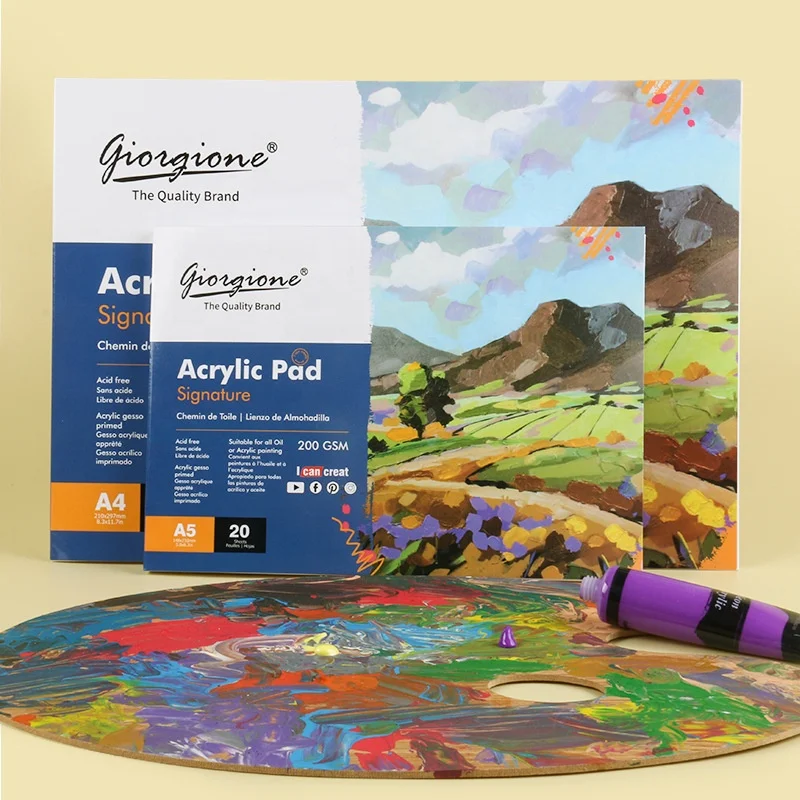 Giorgione A3/A4/A5 Premium Acrylic Pad 20 Sheets Painting & Drawing Pad with Thick 200G Paper for Acrylic Oil Painting & Drawing