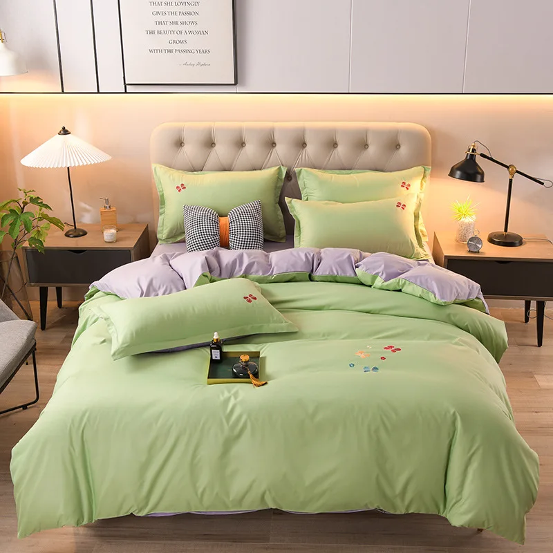 Home Textile White French Lace Fabric Bedding Set for Adults