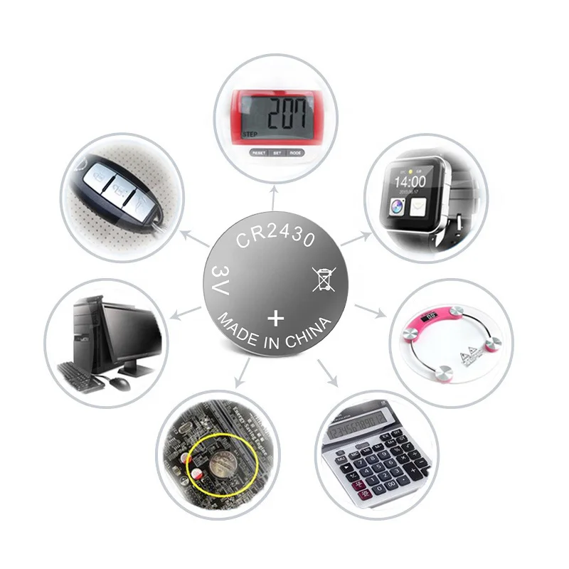 Rechargeable Lithium li-ion 3V 290mAh Button Coin Cell Batteries CR2016 CR2450 CR2032 for LED Flashlight/Smart Watch